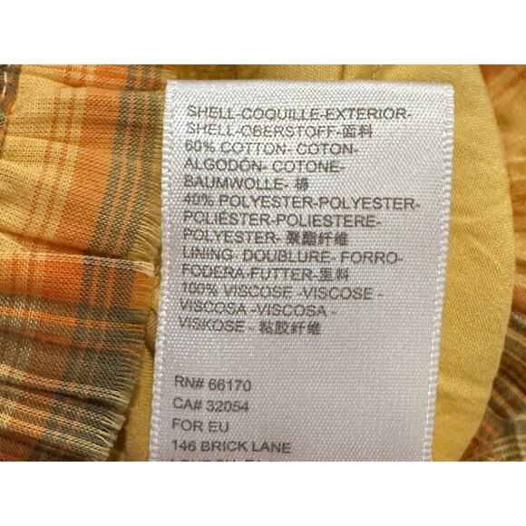 Urban Outfitters Romper Size Large Plaid Yellow Lorelei Crinkle Playsuit Western - Picture 7 of 7